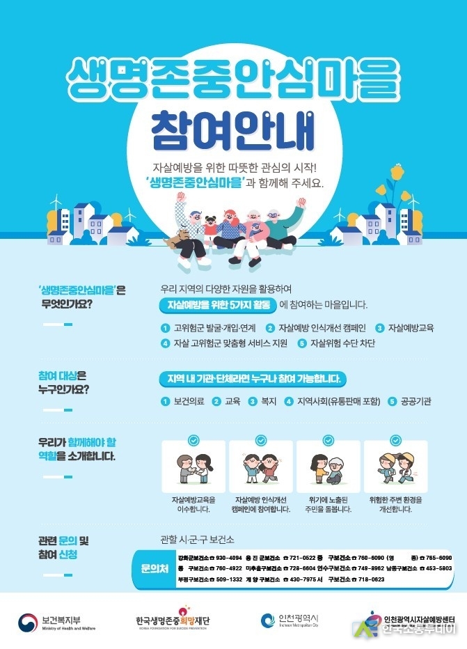 (사진촬영=인천시청 제공) 생명존중안심마을 안내 포스터.