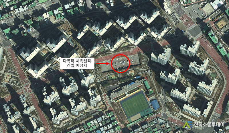 사진제공=성남시청// 체육진흥과-성남시 중원구 금광동 1012번지 다목적 체육센터 건립 예정지 표시도
