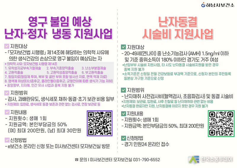사진제공=하남시청// 하남시, 생식세포 동결 지원…난임 지원 대폭 확대