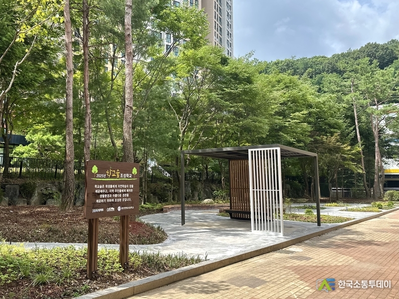 사진제공=용인특례시청// 용인한빛초에 조성한 학교숲 모습