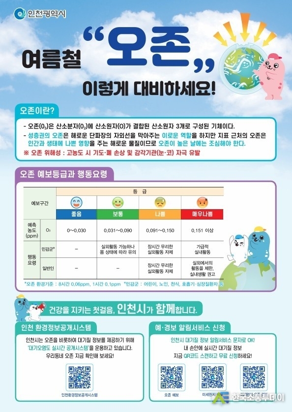 (사진제공=인천시청) 오존 피해를 줄이기 위한 대응요령 홍보 포스터.