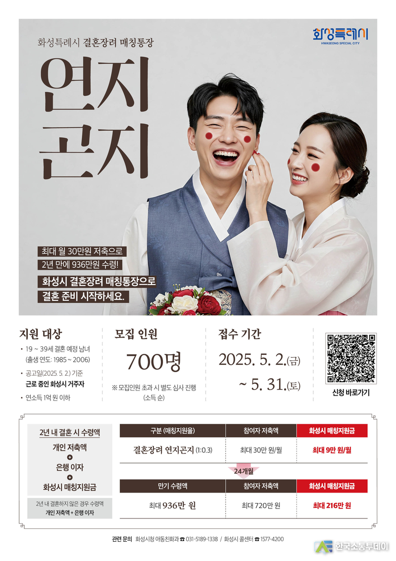 사진제공=화성특례시청// 연지곤지 통장 안내 포스터 