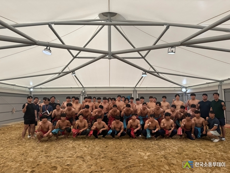 사진제공=광주시청// 광주시 직장운동경기부 씨름팀, 대학 선수단과 합동 훈련 실시 