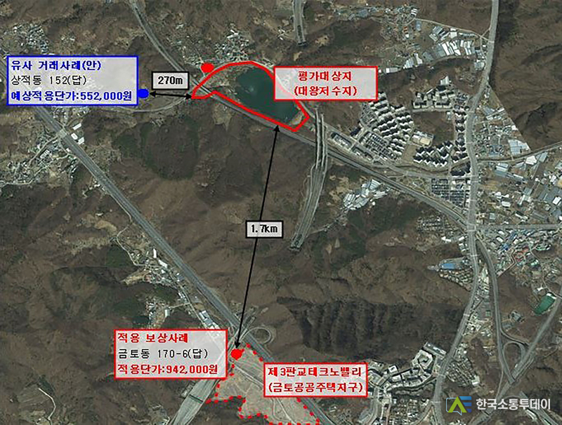 사진제공=성남시청// 성남시, 대왕저수지 수변공원 감정평가 설명자료