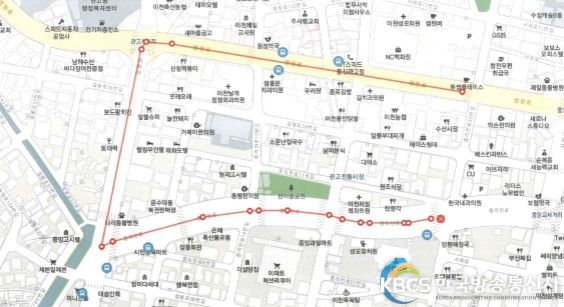 크리스마스 마켓 행사 기간내 전통시장주변 주정차 단속 완화 구간.