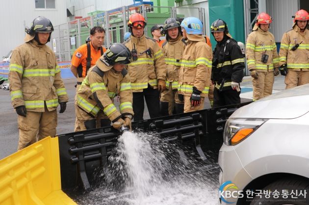 소화수조 활용 화재진압